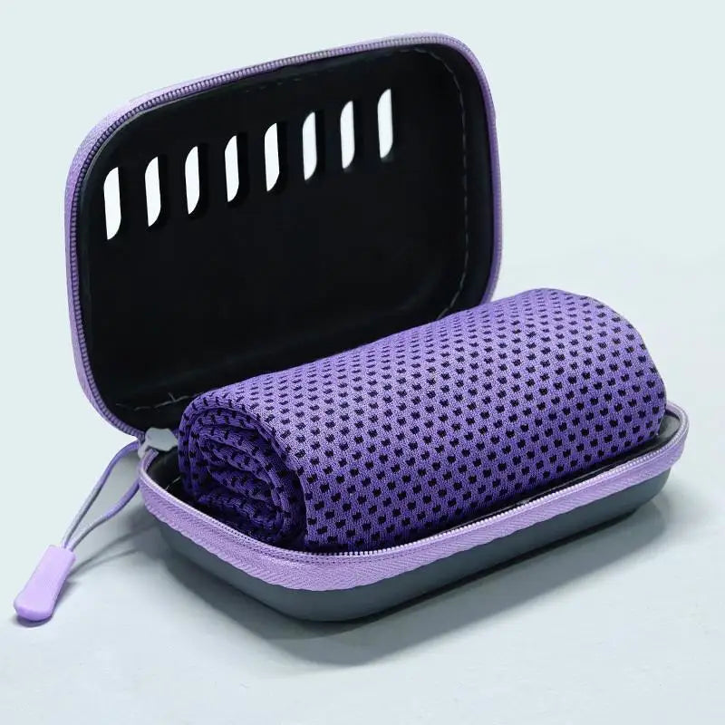 Summer Cooling Sports Towel Quick Dry Towel Portable Fitness Sweat Absorbing Towel Outdoor Workout Cooling Towel with EVA Box