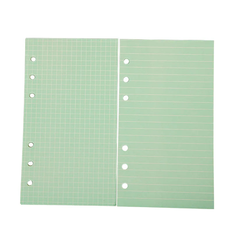 40Sheet Kawaii  A6 Loose Leaf Notebook Refill Spiral Binder Index Paper Inner Pages Line Grid Blank Agenda Stationery