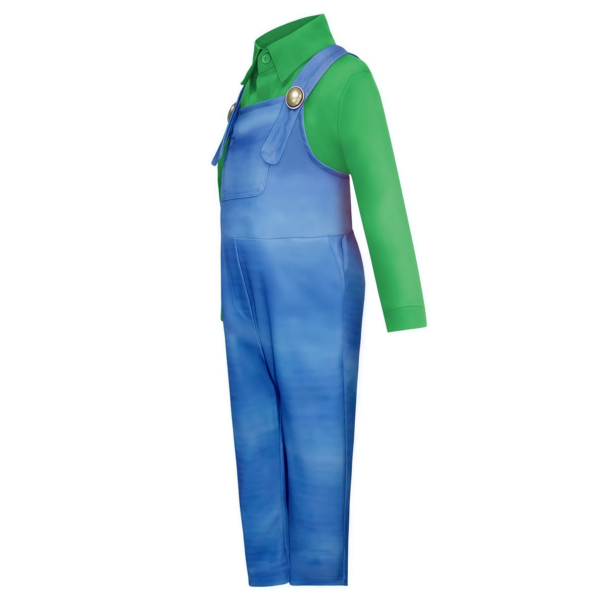Anime Luigi Bros Game Cosplay Costume Boys Shirt Overall With Accessories For Kids Halloween Birthday Party Performance Outfits