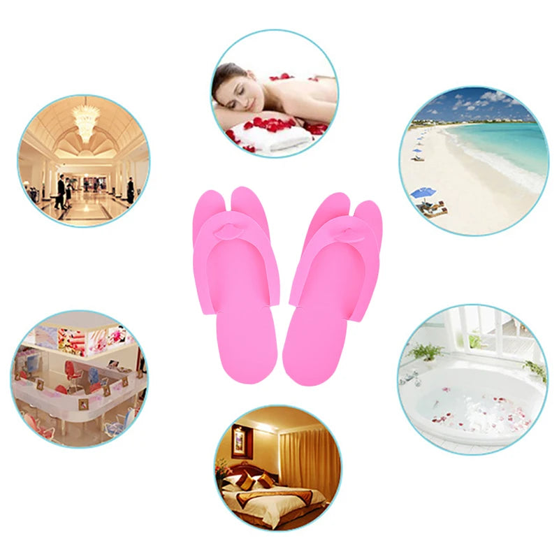 12 Pairs Disposable Foam Slippers Salon Spa Pedicure Sandals Foam Slippper   Shoes