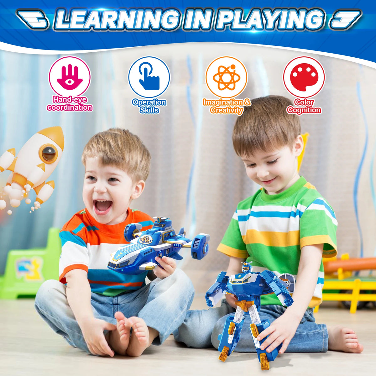 Super Wings Mini World Aircraft Robot 6 Inch 11 Steps to Transform from Aircraft into Robot Action Figures Anime Kid Toy Gift