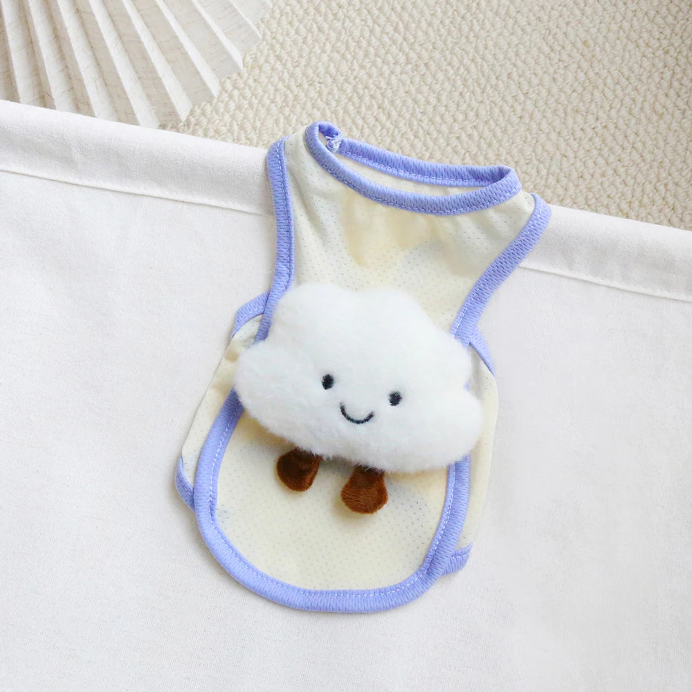 Pet summer cool vest cloud decoration clothes breathable cooling dog clothes