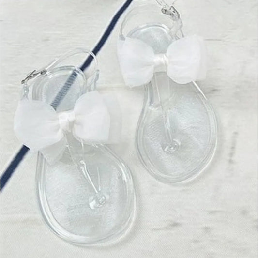 Flat Soled Sandals Women's 2026 Summer New Simple Jelly Outer Wear Casual Versatile Solid Color Transparent Beach Sandals Women