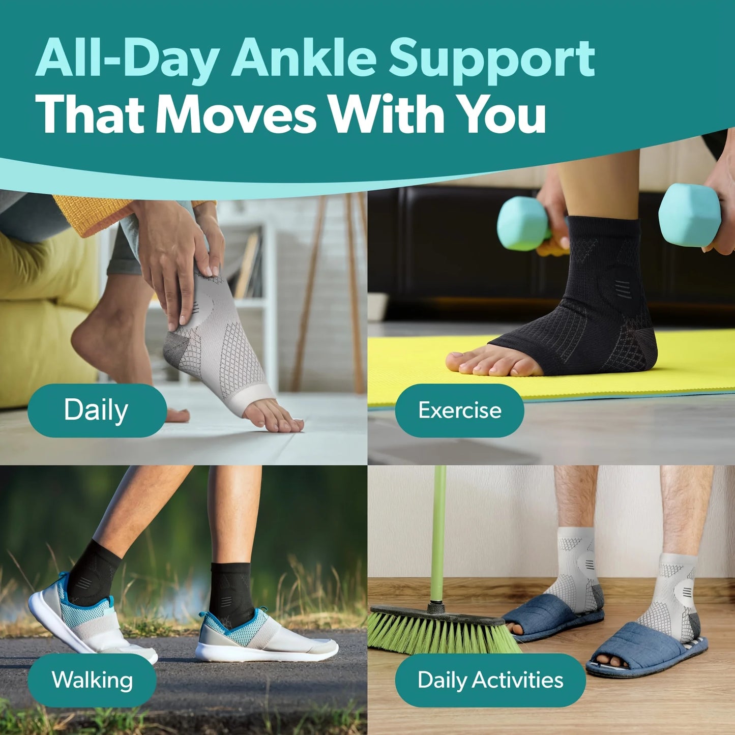 1Pair Ankle Compression Socks Compression Foot Sleeves with Arch And Ankle Support Open-Toe Design Neuropathy Socks