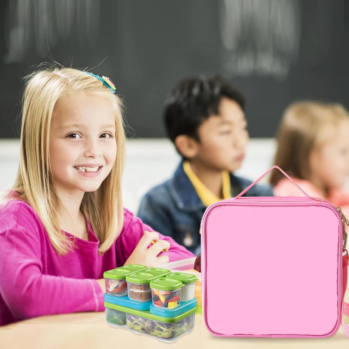 Lunch Bag with Aluminum Film Adjustable Shoulder Strap for Kids Back to School Food Insulated Lunch Cooler Bag Food Lunch Box