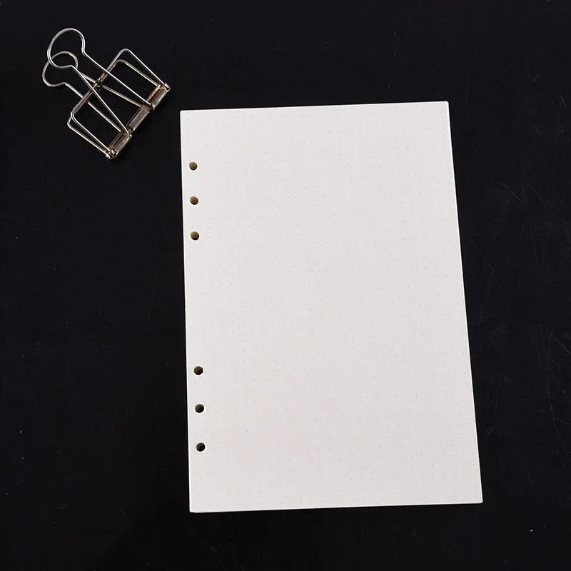 A5 A6 A7 Black White Loose Leaf Notebook Refill Spiral Binder Inner Page Grid Blank Line Diary Agenda PlannerSchool Stationery