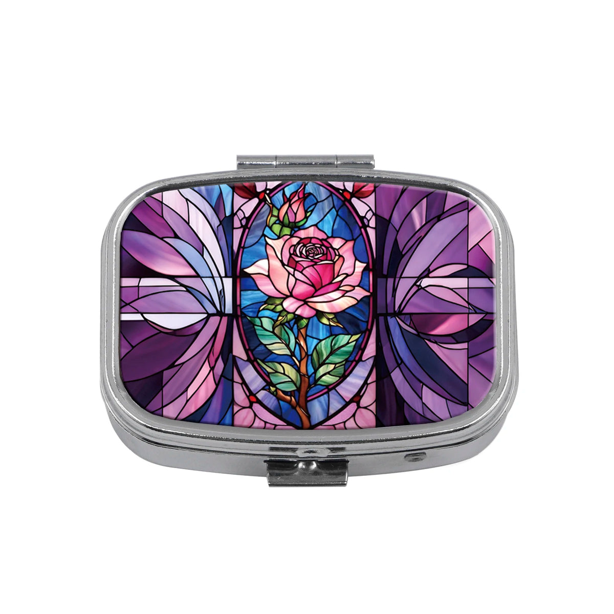 Stained Glass Metal Medicine Box Marbling Pill Packaging Health Products Moisture Resistant Storage Case Personalized Casket