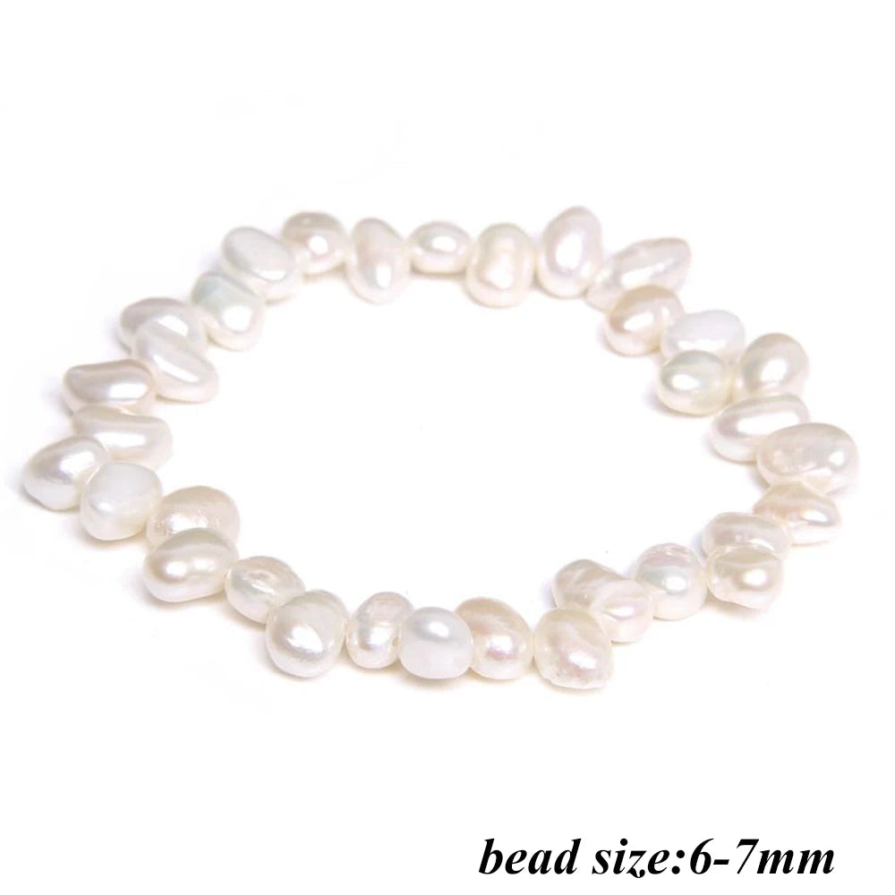 2024 New Natural Freshwater Pearl Stretch Bracelet Elegant Retro Female Pearl Bracelet High Quality Jewelry Gift For Women