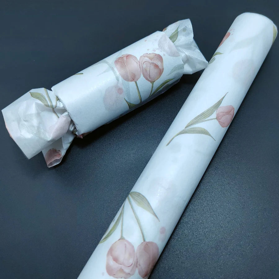 50/10pcs Tulip Pattern Thin Paper Gift Wrap, for DIY Crafts, Ideal for Valentine's Teacher'S Day Mother'S Day Birthday Presents