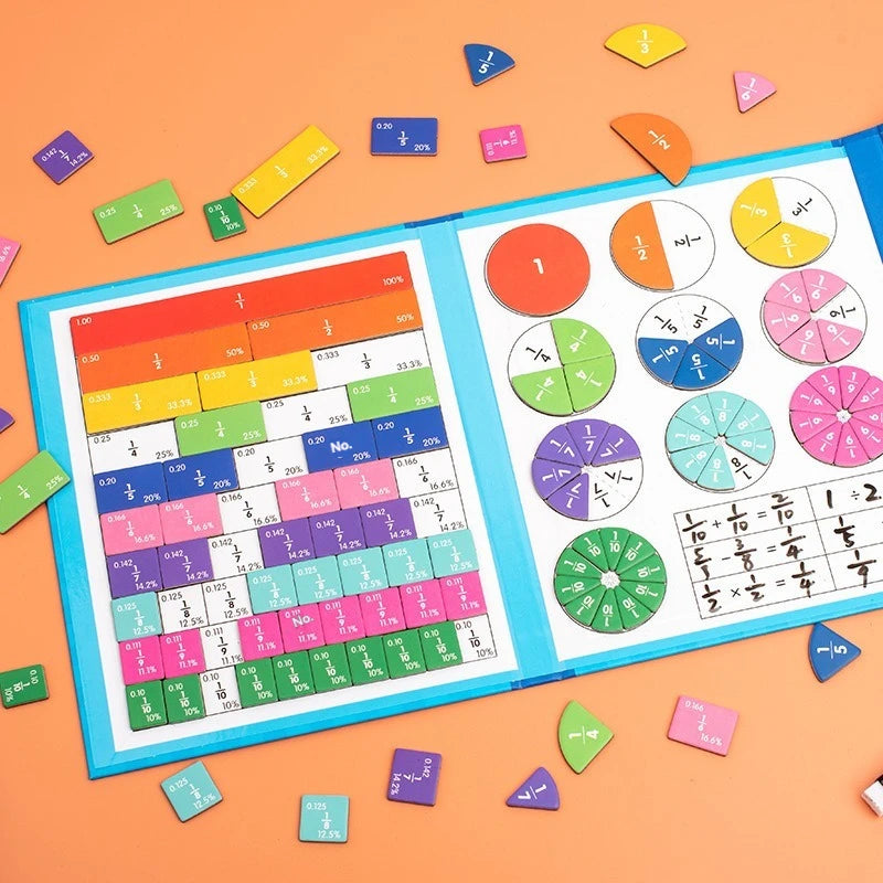 Magnetic Fraction Puzzles for Math Mastery Montessori Enlightenment with Fun Arithmetic Teaching Aid Cognitive Educational Toys
