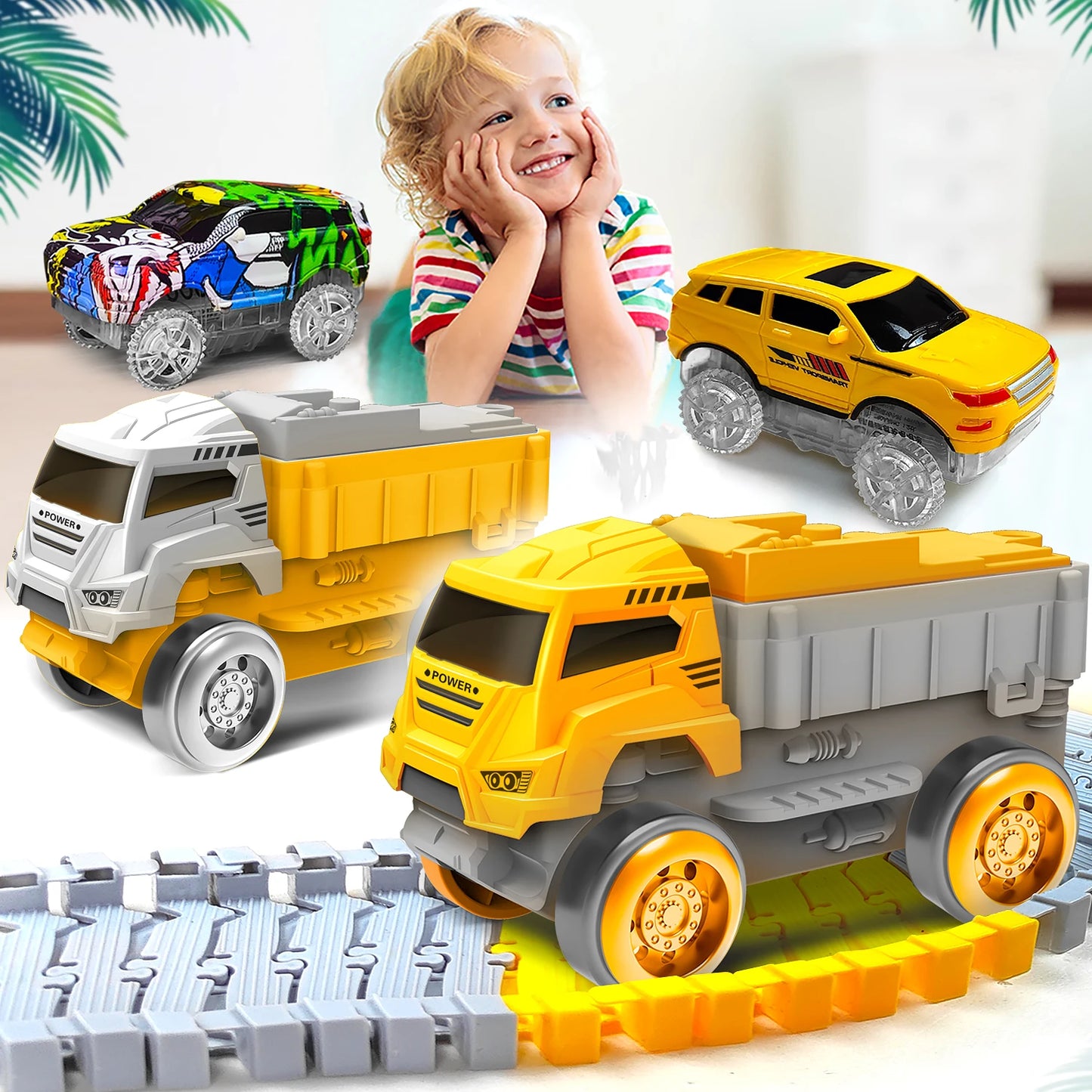 Electric dinosaur Track car Magic Climbing Railway Toy Car Flexible track Toy Cars Educational Toys For Boys Quality Toy For Kid