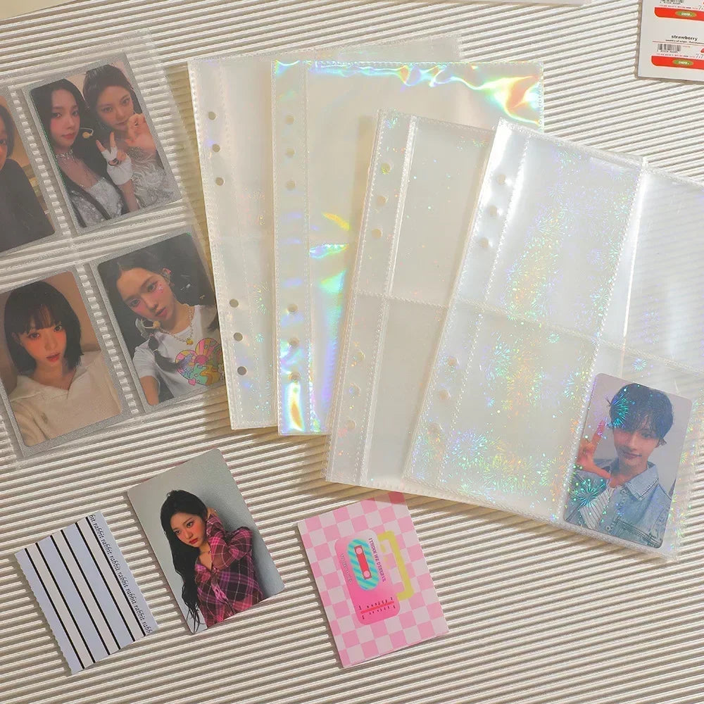 10PCS 1/2/4 Grids Photo Album A5 Inner Page Photocard Binder Photo Sleeve 6 Ring Refill Inner Page Photocard Kpop 포토카드 바인더