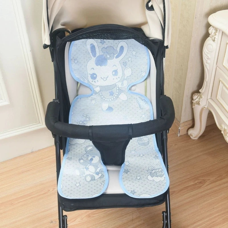 1PC Baby Stroller Cooling Mat Ice Silk Reclining Mat Cushion Baby Dining Chair Cooling Mat Summer Safety Seat Sleeping Mat