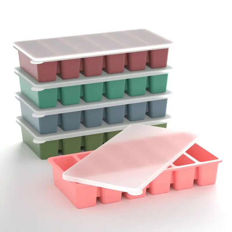 Silicone Ice Mold A box Of Six Bars With A Lid Ice Tray Home Long Tumbler Kitchen Ice Model Juice Mixers Ice-cream Use Dessert