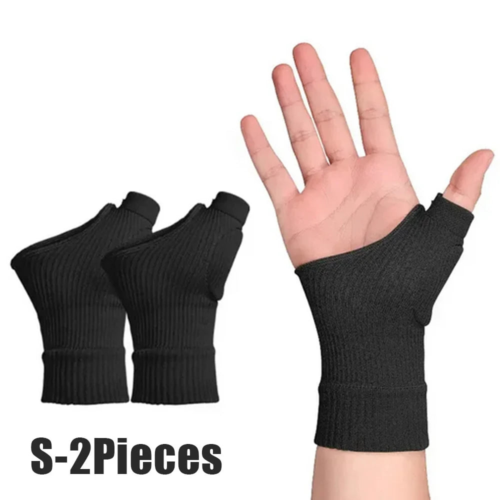 1Pair Wrist Thumb Compression Arthritis Gloves, Breathable Wrist Support Brace Wrist Sleeve With Gel Thumb Injury Pads Protector