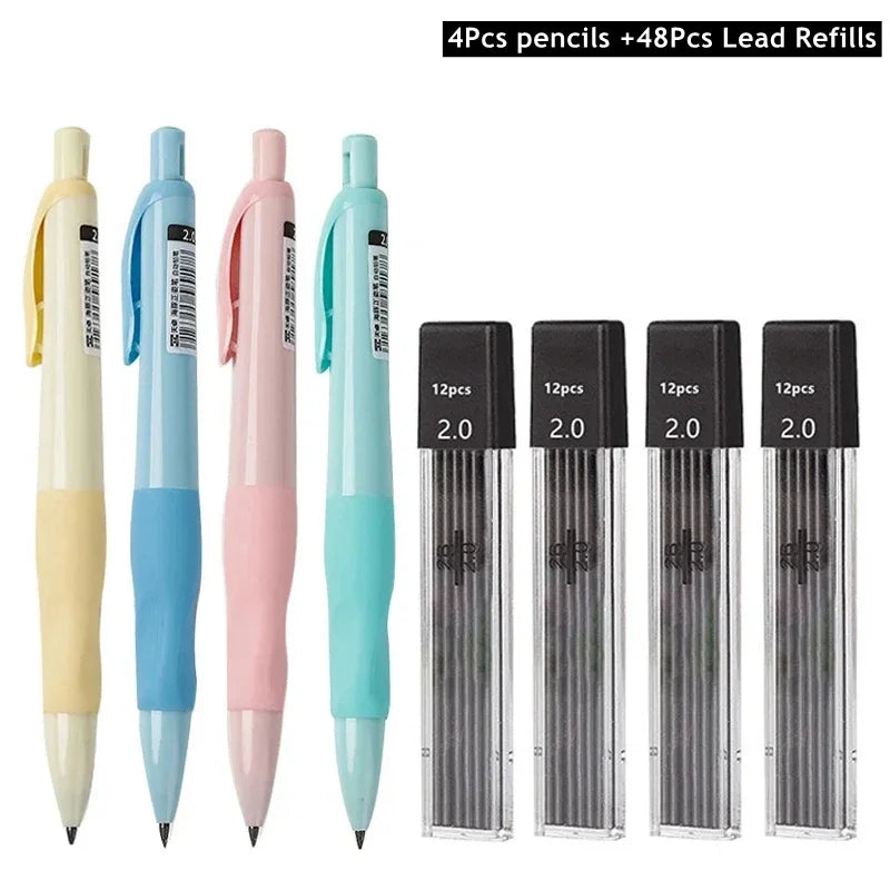Cute Dolphin 2mm Mechanical Pencils Set Carpenter Drafting HB Pencil 2.0 mm for Drawing Writing Sketching Kawaii School Supplies