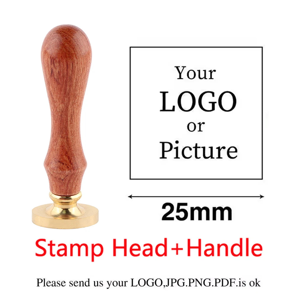 Custom Brass Wax Seal Stamp – Personalized Logo Head in 25–50mm