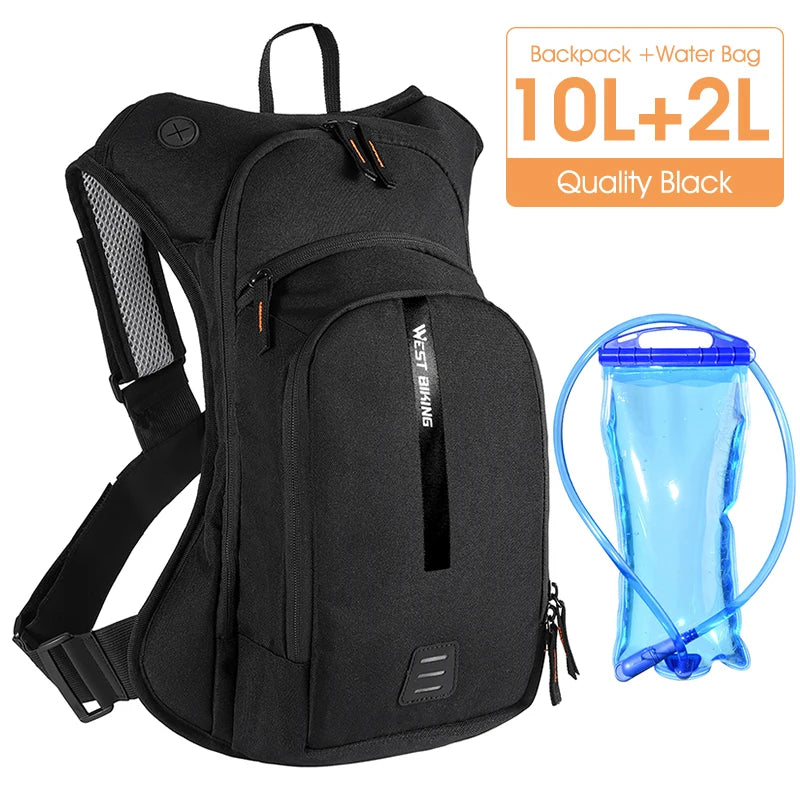 WEST BIKING 10L Ultralight Cycling Backpack Ergonomic Strap Reflective Bicycle Bag With Water Bag Traveling Hiking Cycling Bag
