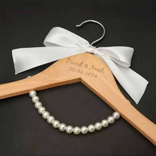 Custom Wedding Dress Hanger Personalized Wedding Hanger Personalised Bridal Hanger Engraved Names and Date Bridal Shower Gifts
