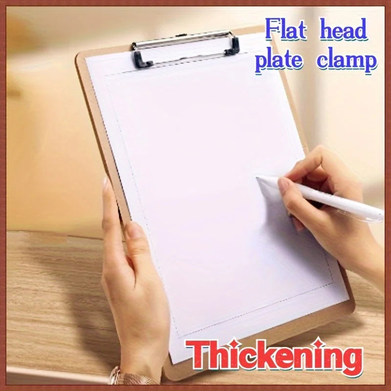 A4 Clip Board Wooden Writing Pad Folder Paper Office Supplies Organizer Clipboard Storage Box Document Pad Paper Holder