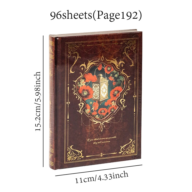 Mr.Paper 1 Book Vintage Style Notebook Set Gold Foil Writing Pad For Journaling Note Taking Retro Stationery Paper Sheets