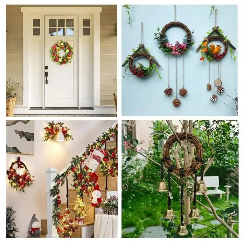 10cm Round Rattan Rings - 4/8pcs DIY Bases for Floral Wreaths, Suitable for Christmas, Wedding & Home Hanging Ornaments