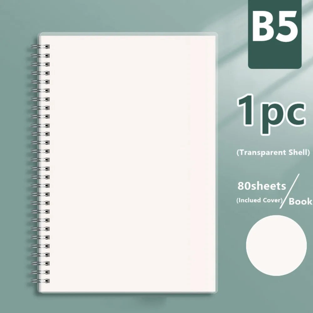 A4/A5/A6/B5 Coil Notebook Grids/Blank/Horizontal Line Flip Over Design Spiral Notepad Diary Book School Office Supplies