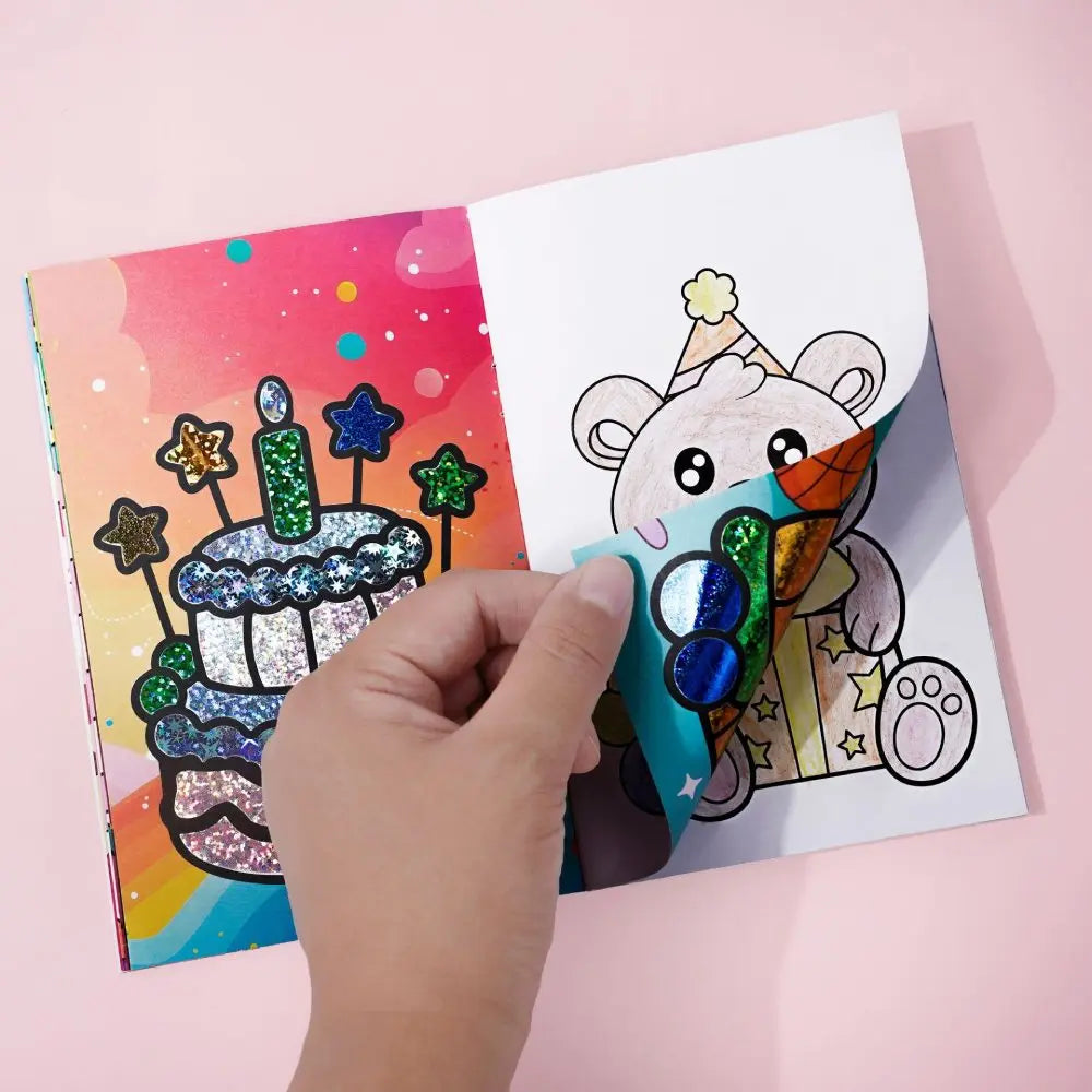 DIY Magic Transfer Painting Mini Coloring Book Kids Foil Arts Crafts Educational Toys Cartoon Montessori Drawing Birthday Gifts