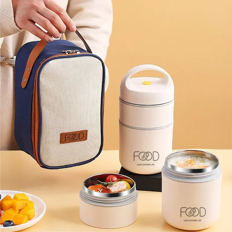 1pc Portable Thermal Porridge Cup Insulation Lunch Box Bento Box Insulation Bag Food Warmer Thermos Soup Cup For School Outdoor