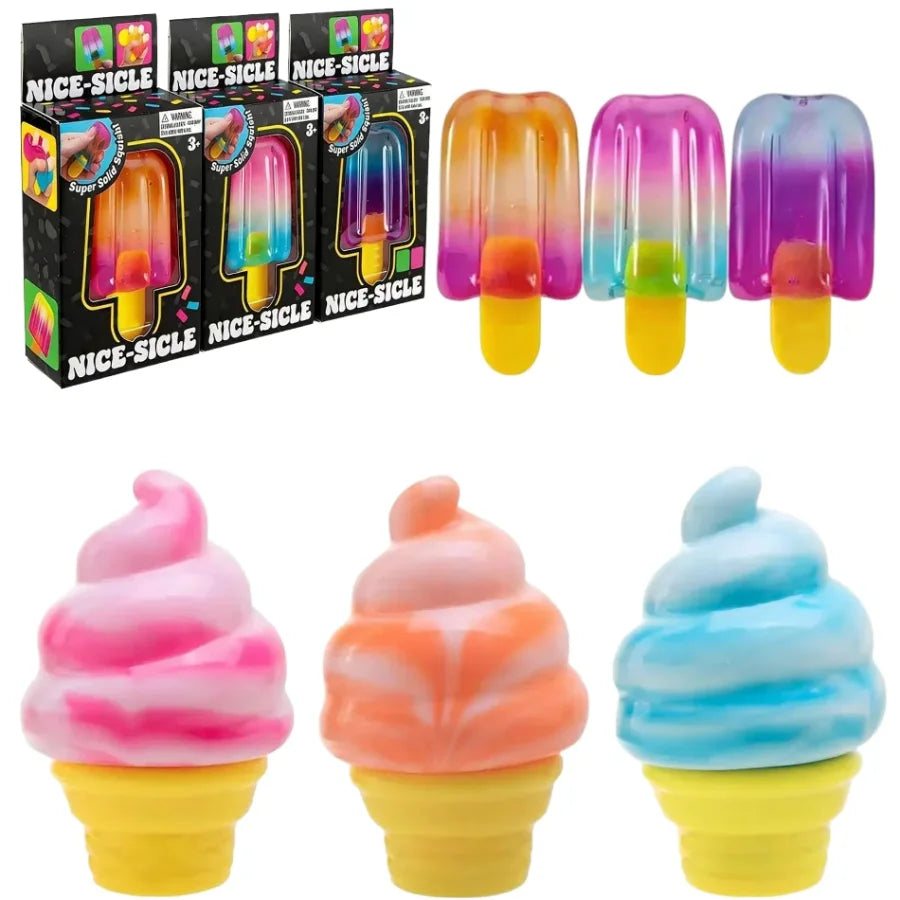 Cube By Schylling Sensory Squeeze Toy Ice Cream Color Squishy Stress Relief Fidget Toys Children Adults Collectable