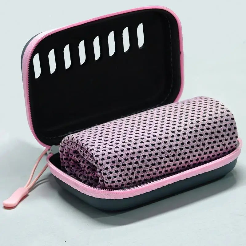 Summer Cooling Sports Towel Quick Dry Towel Portable Fitness Sweat Absorbing Towel Outdoor Workout Cooling Towel with EVA Box