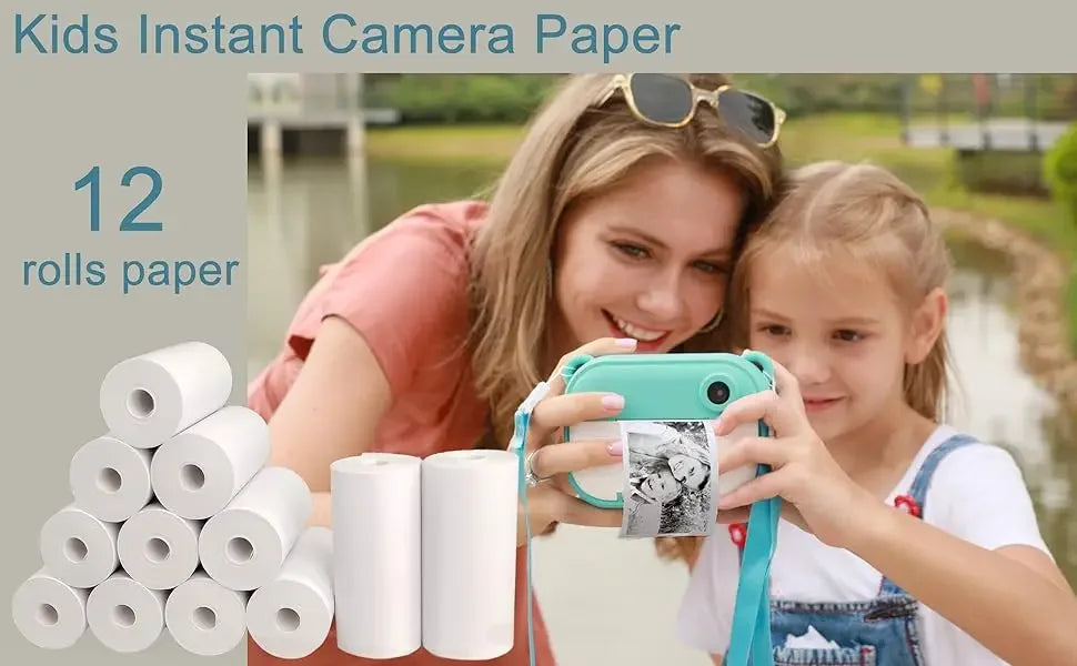 12 Rolls Kids Instant Camera Refill Print Paper Film Coreless Thermal Print For 57mm Portable Cash Registers Mobile Printer