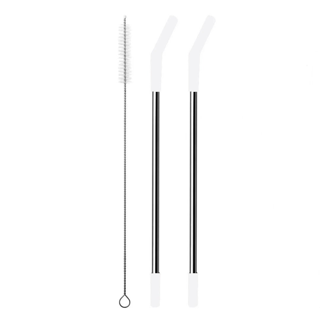 Stainless Steel Straw with Silicone Tip for Stanley Cup 2Pcs Replacement Straws for Stanley 40oz/30oz Tumbler 1Pcs Straw Brush