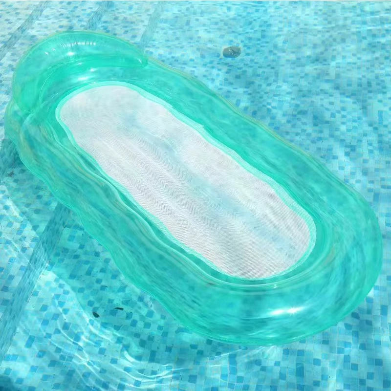 Inflatable Water Hammock Lounger, Floating Pool Chair Air Mattress for Adults Summer Beach Party