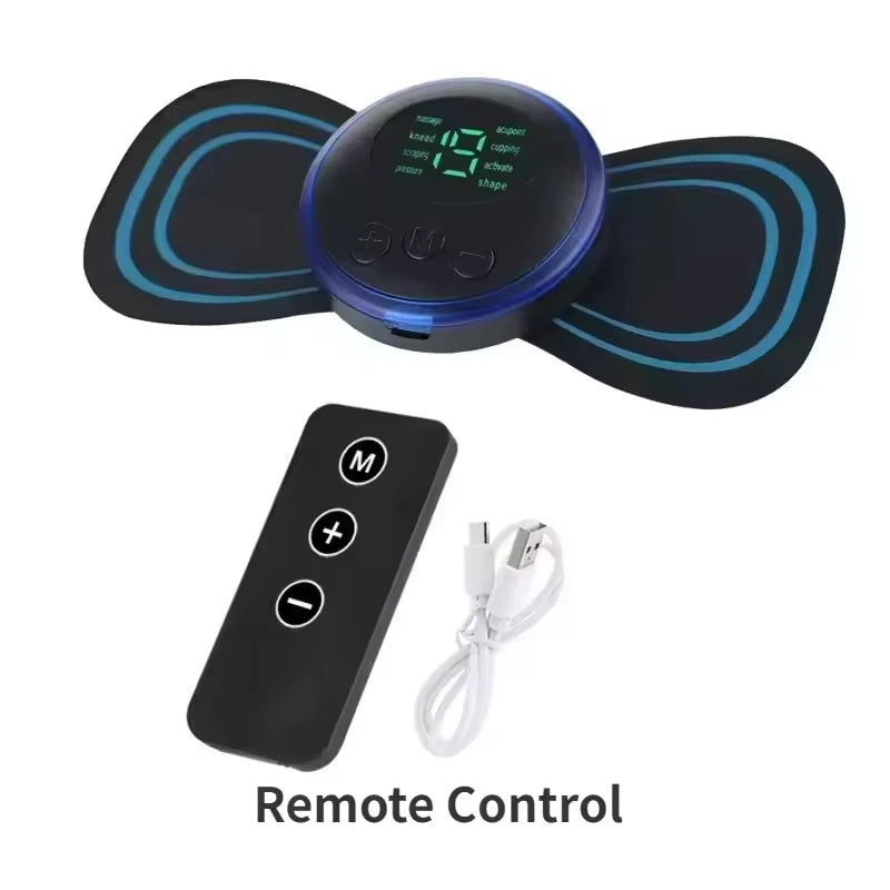 EMS Neck Massager Mini Cervical Back Muscle Pain Relief Patch Massageador Stimulator Mat Portable Leg Body Health Care Tool