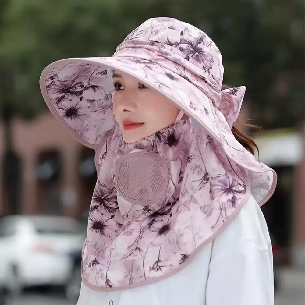 2025 New Wide Brim Sun Hat Face & Cooling Gel Band For Outdoor Wide Brim UV Protection Mesh Sunscreen Hat