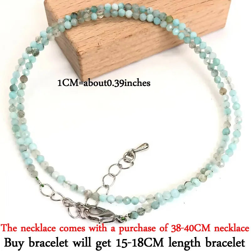 Mini -Faceted Gem Beads Necklaces For Women Natural Stone Chokers Agate garnet pearl Chain Handmade bracelet Yoga Jewelry Female