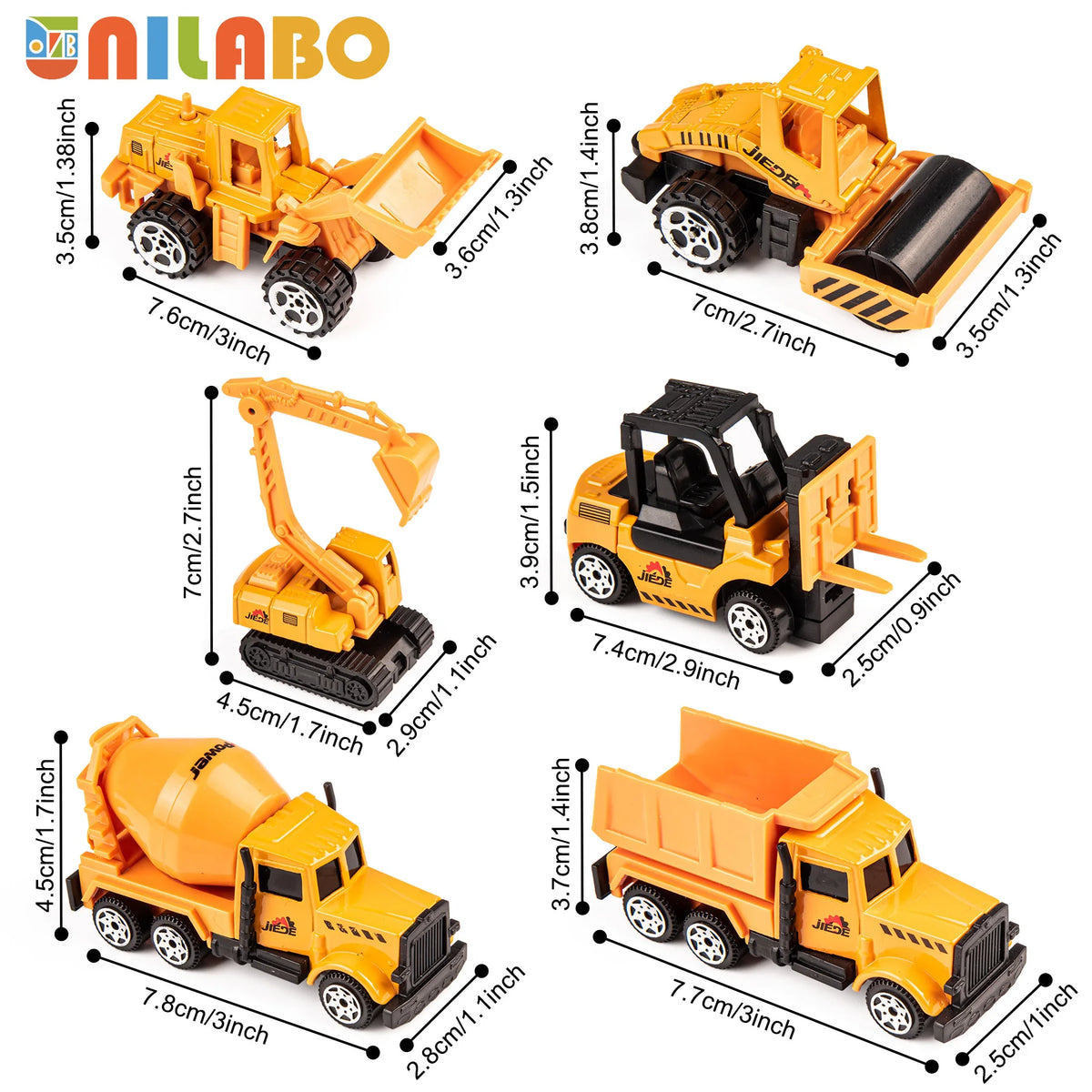 Alloy Construction Vehicles Toy Set for Ages 3-8-STEM Toys with Container Truck/Tower Crane/Excavator, Perfect Birthday Gift
