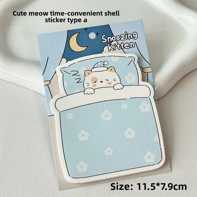 Post It Notes Cloud Diary Cute Cat Illustration Material Shape Multifunctional Sticky Notes Message Memo