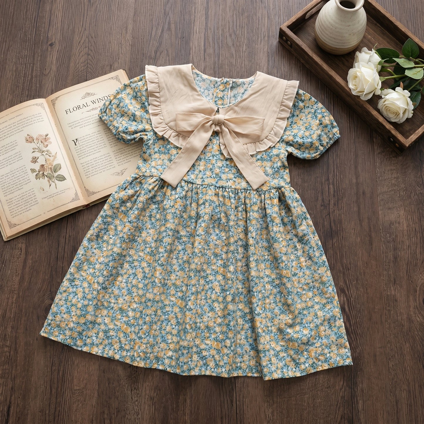 Girls' Floral Dress, Summer Hot-Selling Style, Internet Celebrity Children's Dress, Stylish Little Girl Dress