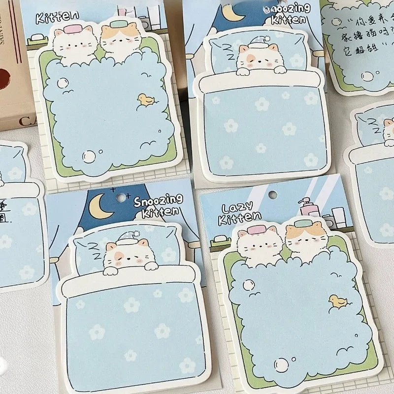 Post It Notes Cloud Diary Cute Cat Illustration Material Shape Multifunctional Sticky Notes Message Memo