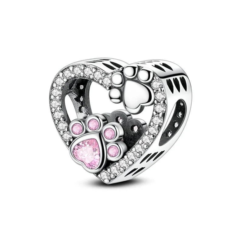 925 Silver Family Series Mother Daughter Splittable Heart Mom Charm Beads Fit Necklace Bracelet Mother's Day DIY Jewellery Gifts