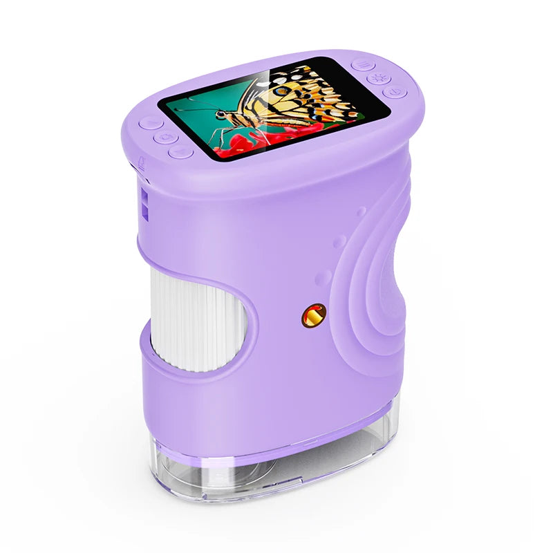 1000X Pocket Microscope for Kids with 4K 2.0" Screen Digital Handheld Rechargeable Portable Science Toy STEM Educational Gift