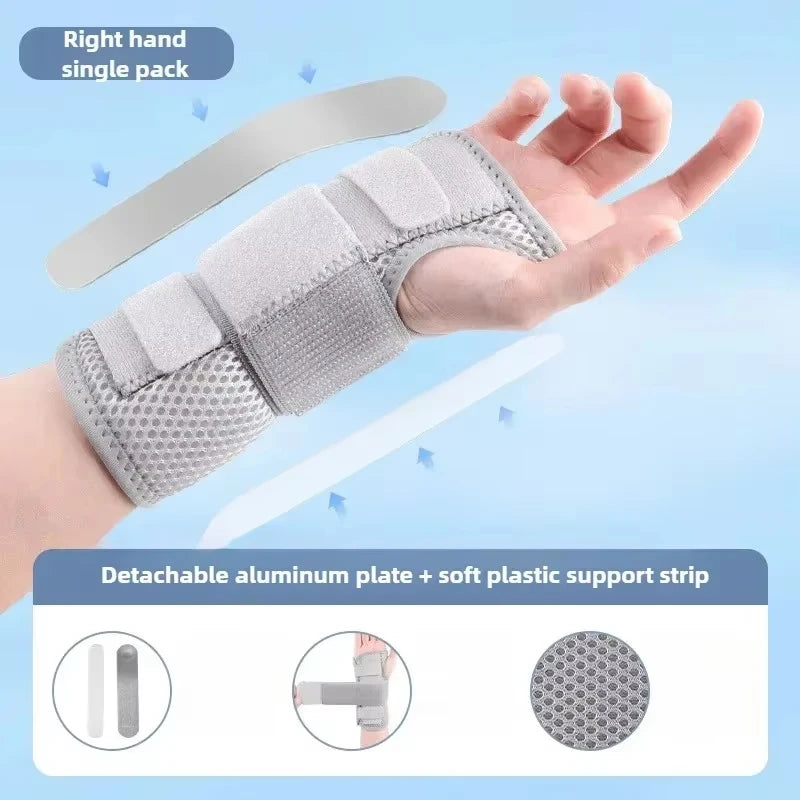 Adjustable Wrist Brace with Metal Splint Breathable Support for Sprains Carpal Tunnel Syndrome Injury Recovery for Pain Relief