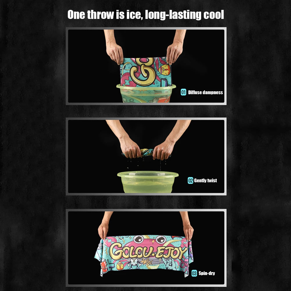 Sport Cooling Ice Towel Printed Quick-Drying Swimming Cycling Fitness Gym Yoga Summer Cold Feeling Absorbent Sweat Running Towel