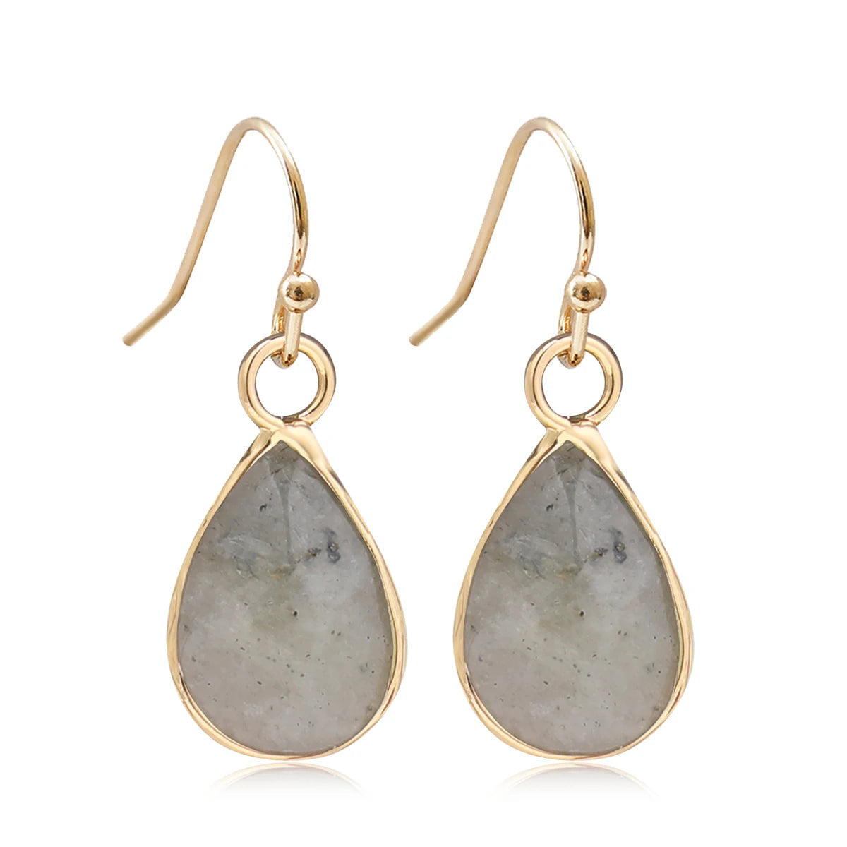Waterdrop Natural  Stone Dangle Labradorite Earrings for Women Newly Designed  Female Daily Wear Wholesale Dropshiping