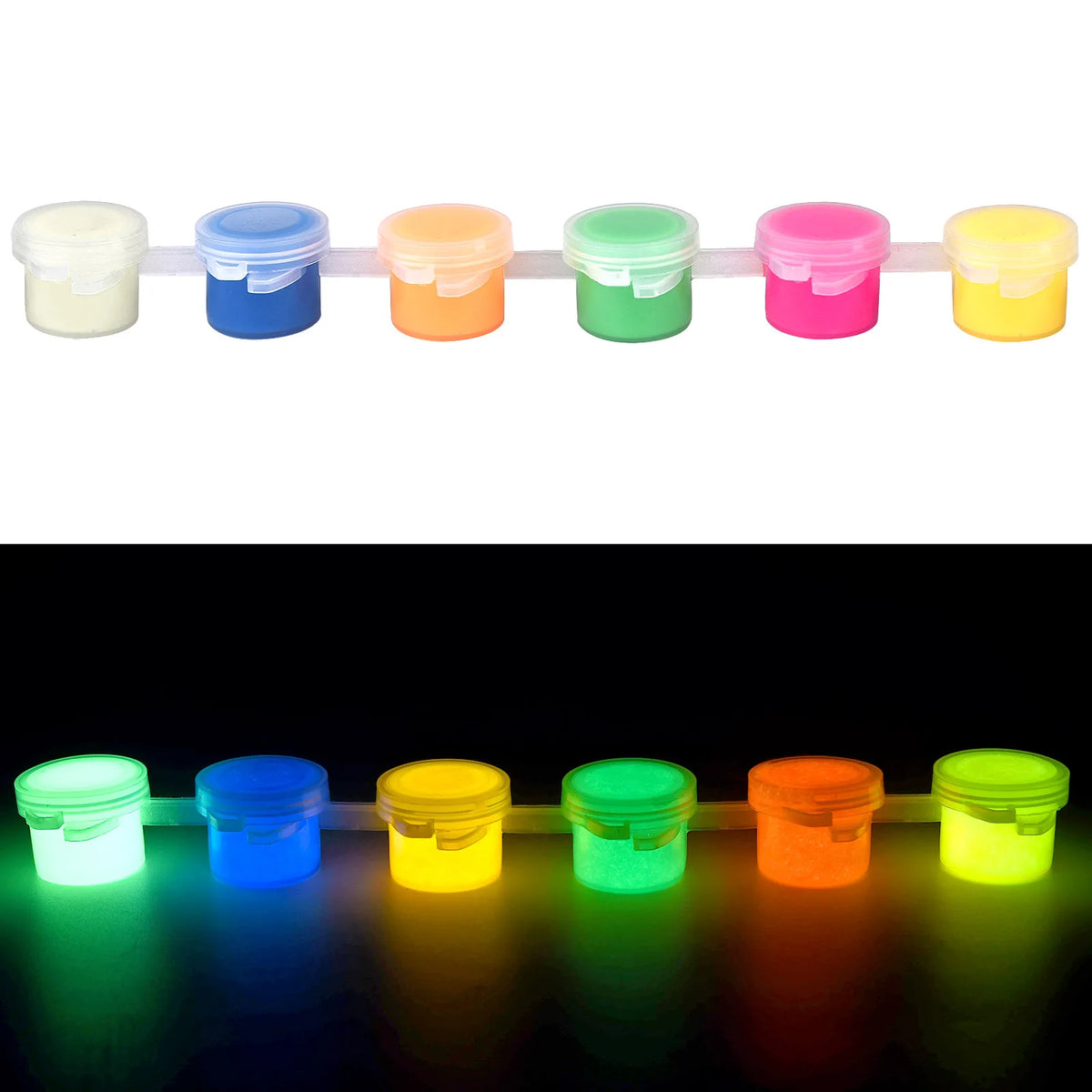 6Colors Acrylic Fluorescent Paint Glow In Dark DIY Painting Art Materials Arts Crafts Painting Tool DIY Graffiti Acrylic Pigment