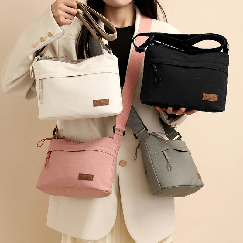 Women's Large Capacity Nylon Crossbody Bag -3 Main Pockets Spacious Shoulder Purse for Shopping & Daily Use