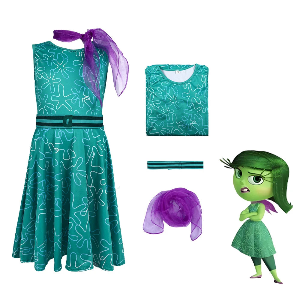 NewAnime Movie Inside Out Joy Cospaly Costume Joy Anger Fear Cos Outfits For Adult Halloween Stage Performance Costume