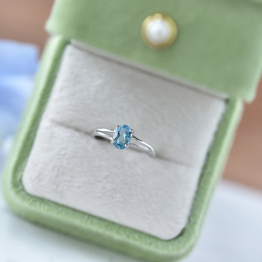 ITSMOS Natural Pink Topaz Rings Genuine Solid s925 Sterling Silver Bands Simple Diamond Dainty Fine Jewelry for Women Gift
